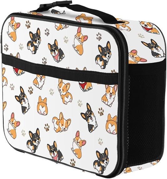 Corgi Lunch Bag Reusable Insulated Dog Lunch Box Keep Food Cooler Thermal Lunch Tote for Women Men