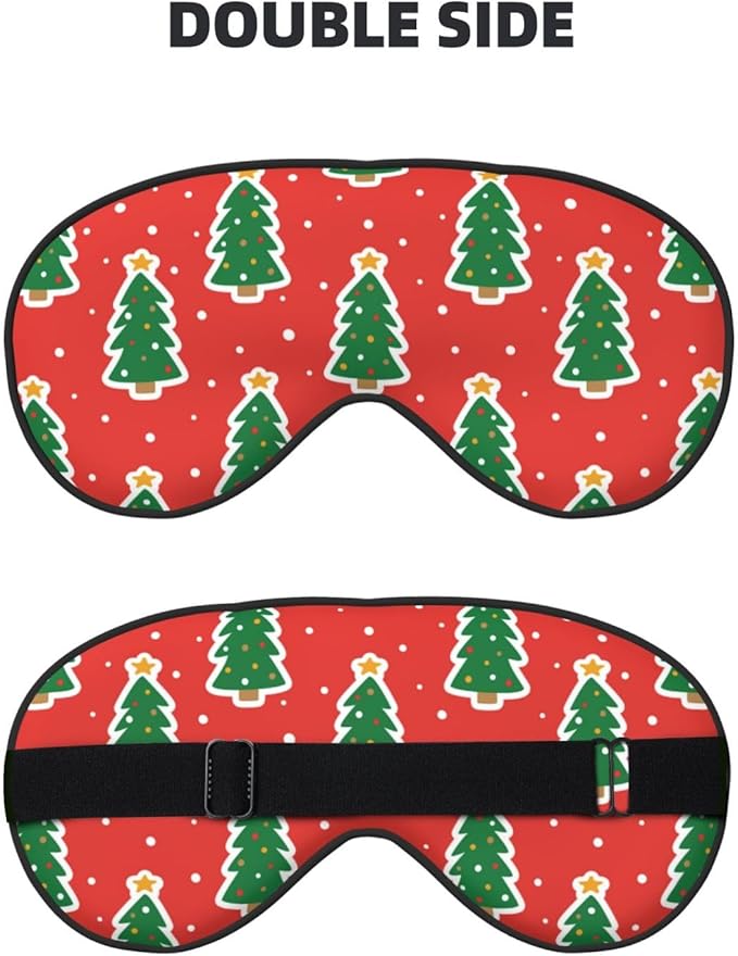 Sleep Eye Mask Christmas Tree Sleep Mask for Women Men Comfortable Eye Mask with Adjustable Strap Soft Eye Cover Blindfold for Travel Yoga Nap Shift Work