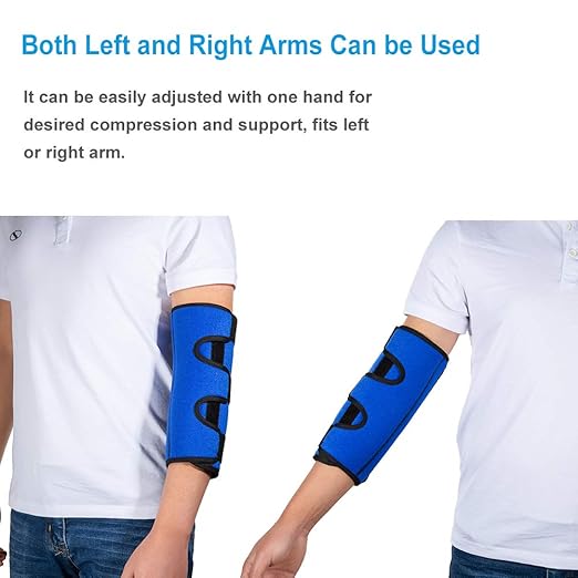 Elbow Brace for Cubital Tunnel Syndrome, Elbow Immobilizer Stabilizer Support Splint for Arthritis Pain Relief Tendonitis at Night Sleeping,Arm brace for Women and Men, Fits Right & Left (Blue, L)
