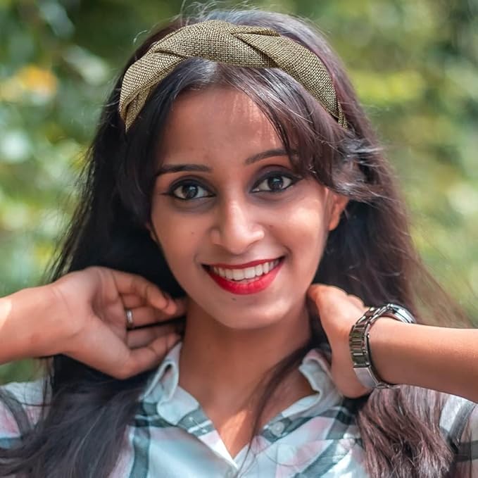 Madison Tyler Thick Headbands for Women | Wide Fabric Grey Braided Cute Handmade Makeup Hair Band for Girls | Thin Hair and Thick Hair | Skincare and Boho Spring Headband for Washing Face