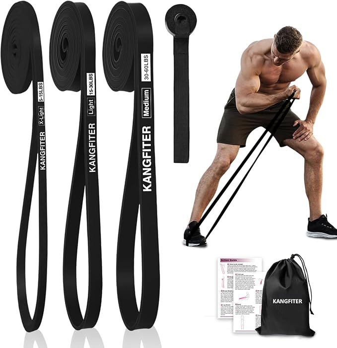 Resistance Bands for Working Out, Pull Up Bands for Men Women, Thick Heavy Resistance Band Set with Door Anchor, Elastic Exercise Bands for Body Stretching, Physical Therapy, Home Workouts