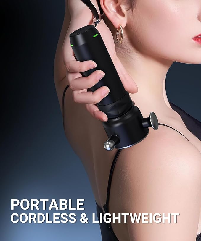 HYAKO R1 Deep Tissue Vibrating Muscle Massager - Therapy Back Massager for All Body Relief - Muscle Pain Relief and Fascial Binding - Trigger Point Therapy Massage Gun - Gifts for him