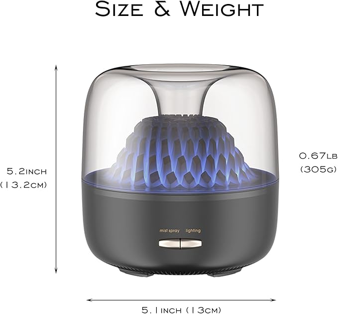 Essential Oil Diffuser,Portable Humidifier with Cool Mist, 7 Colors Night Light, and Auto Shut-Off,Perfect for Home, Office, and Yoga (White)