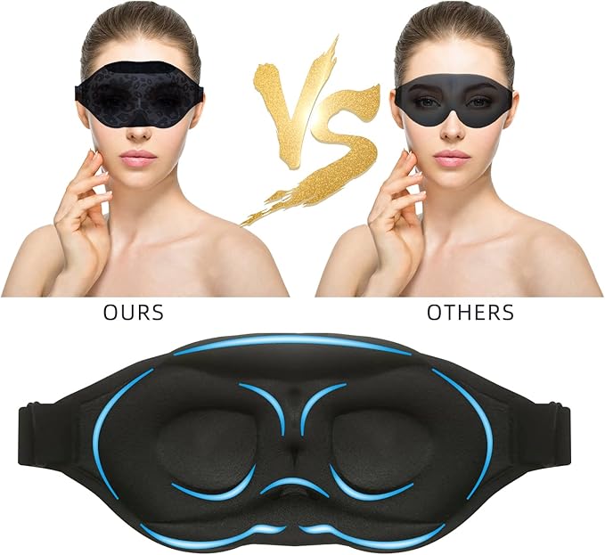 2023 Fashion Sleep Mask, Sleeping Mask for Women, 100% Blackout Eye Mask, Soft Covering Strong Light, Suitable for Travel/Yoga/Nap (Leopard Print)