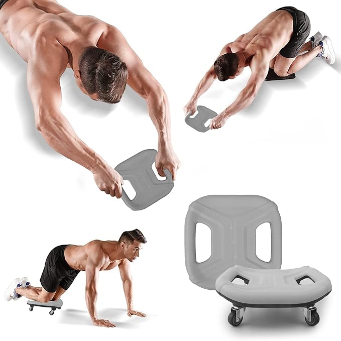 Core Coaster Abdominal Abs Training Machine Equipment,Ab Wheel Roller Exercise for Home Gym,Waist Strength Trainer with a Kneel Mat