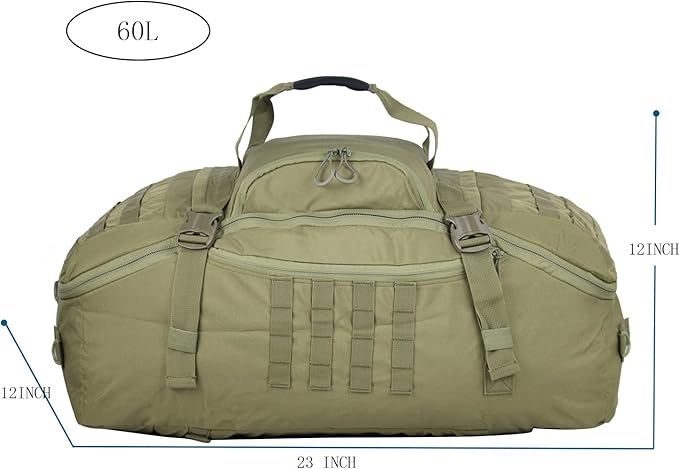 Gym Backpack for Men Sports Duffel Bag Gym Bags with Three Ways of Carrying (GREEN-60L)