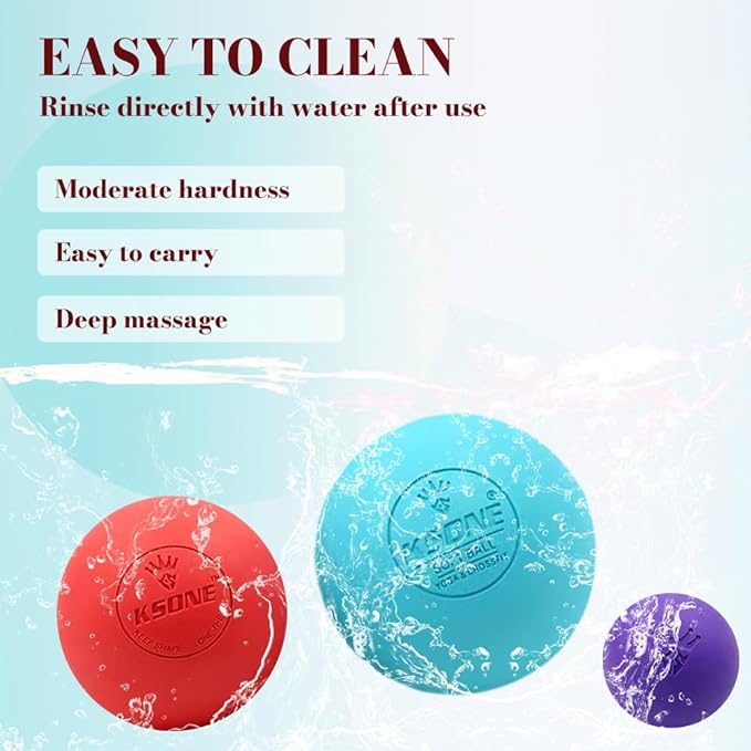 KSONE Lacrosse Massage Ball Set - Muscle Massage Roller- Deep Tissue Balls -Hard and Soft Massage Ball with Mini Ball