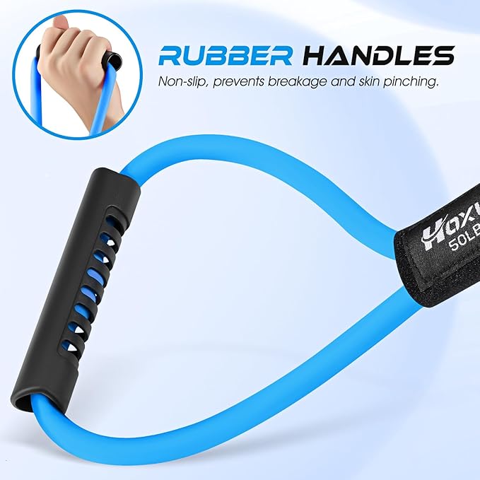 Figure 8 Resistance Band, Exercise Bands for Back, 8 Shaped Resistance Bands for Arms, Shoulder, Leg Stretching, Physical Therapy, Yoga, Pilates, Home Gym Workout Equipment for Women Men