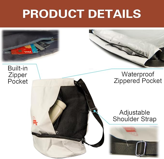 D&C Drawstring Backpack with Shoe Compartment - Water-Resistant Sports Bag & Gym Bag, basketball backpack