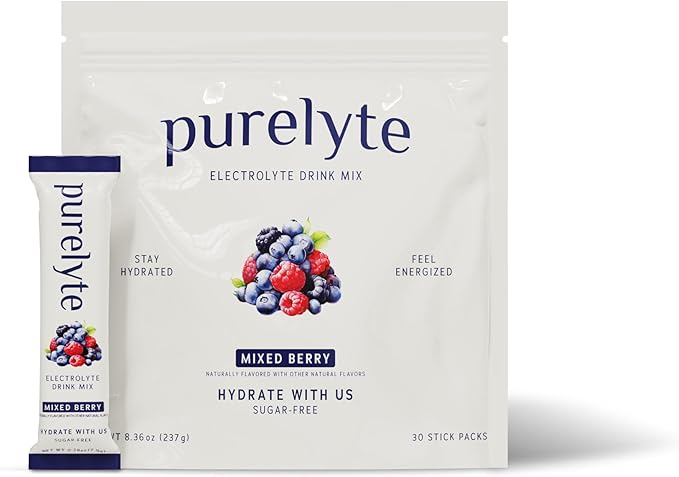 Electrolyte Drink Mix – Sugar-Free Hydration Powder Packets – Clean Electrolytes with Trace Minerals – Keto, Vegan, Gluten-Free – No Artificial Sweeteners – 30 Sticks – Mixed Berry