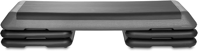 Philosophy Gym Aerobic Exercise Adjustable Step Platform, Health Club Size, with 4 Risers Included