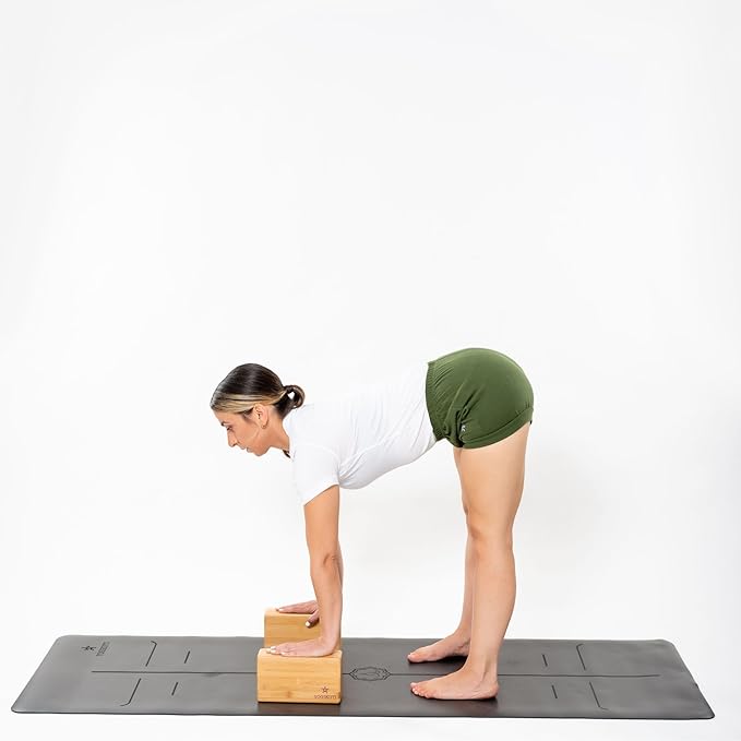 Yoga Block Bamboo - Large Wooden Block for Yoga, Pune Iyengar Yoga Block, Eco-Friendly Bamboo, Non-Slip Support for Yoga Postures - Yogikuti