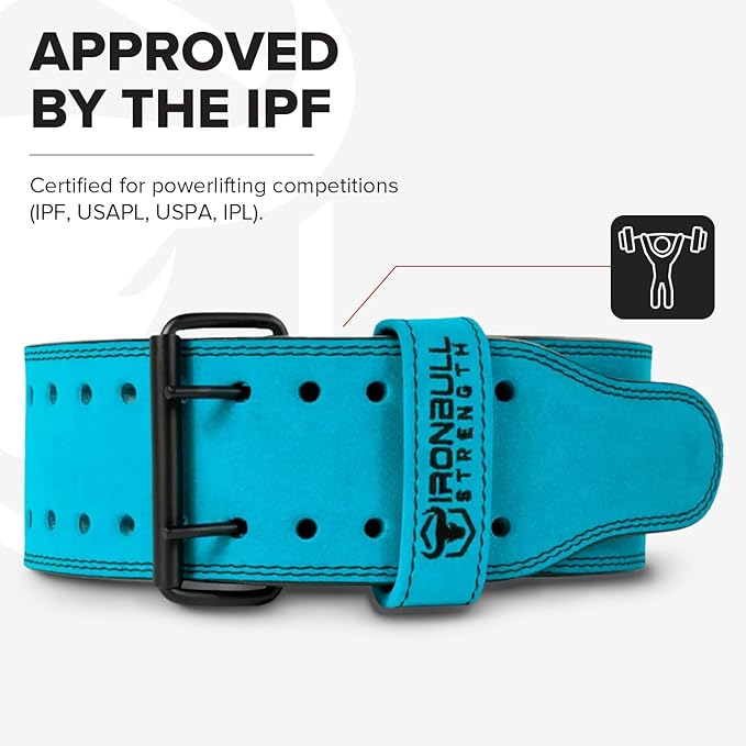 Powerlifting Belt - IPF Approved – Weight Lifting Belt 10mm - Prong Weightlifting Belt for Squats, Deadlift, and Bench Press – Lifting Belt Leather 4in for Men and Women – Back Brace for Gym, Workout, Strength Training, Strongmen & Power Lift
