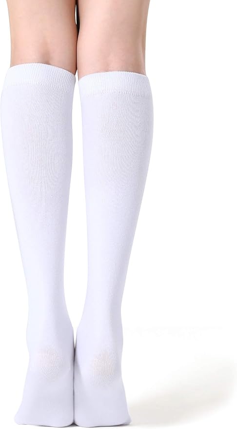 FITRELL Women's Knee High Socks Outdoor Sport Athletic Socks Casual Stripe Tube Socks 1-4 Pack