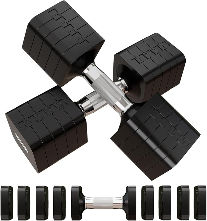 15LB 20LB 40LB 50LB Adjustable Dumbbell Set Free Weights Dumbbells Set for Women Men Hand Weights Sets Adjust Dumbbell Weight Sets for Home Gym Exercise Workout Strength Training Equipments