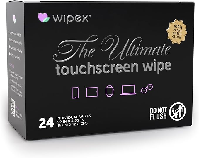 Wipex Screen Wipes & Gym Wipes Combo Pack - 75ct Gym Equipment Wipes Canister & 24ct Individually Wrapped Fitness Touch Screen Wipes, Safe for Yoga Mats & Electronics, Lemongrass Scent
