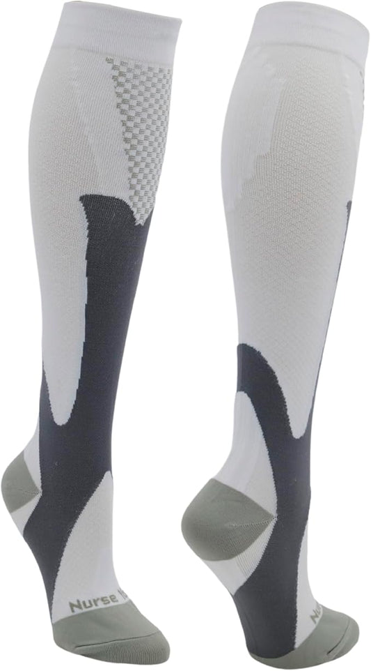 Compression Socks for Nurses - Women & Men - 20-30mmHg Graduated Compression, Zero-Toe Compression, For Medical Staff, Nursing, Athletic Support Such As Running, Cycling, Hiking - 1 Pair
