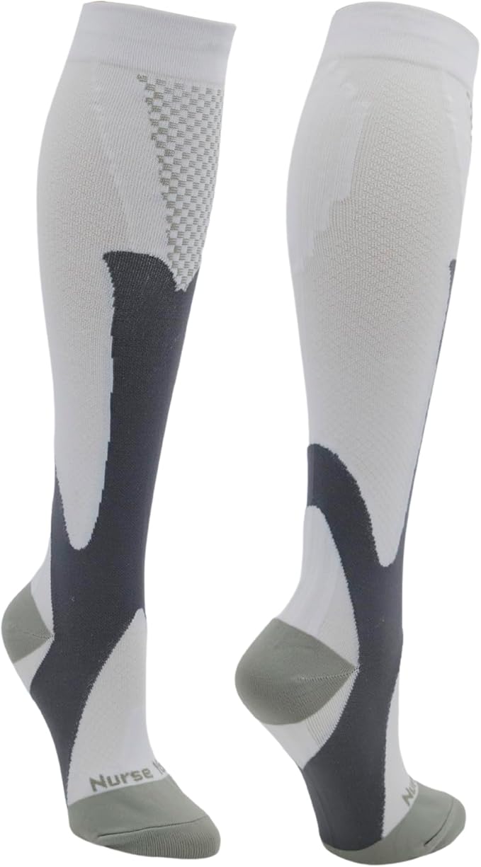 Compression Socks for Nurses - Women & Men - 20-30mmHg Graduated Compression, Zero-Toe Compression, For Medical Staff, Nursing, Athletic Support Such As Running, Cycling, Hiking - 1 Pair