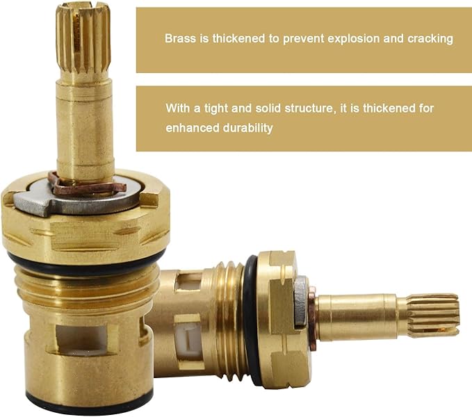 Faucet Cartridge Replacement, Solid Brass Housing, Compatible with American Standard 994053-0070A, 4Z-24H Hot & Cold Replacement Valve Stem, for Dual-Handle Faucet Repair Parts (2-Pack)