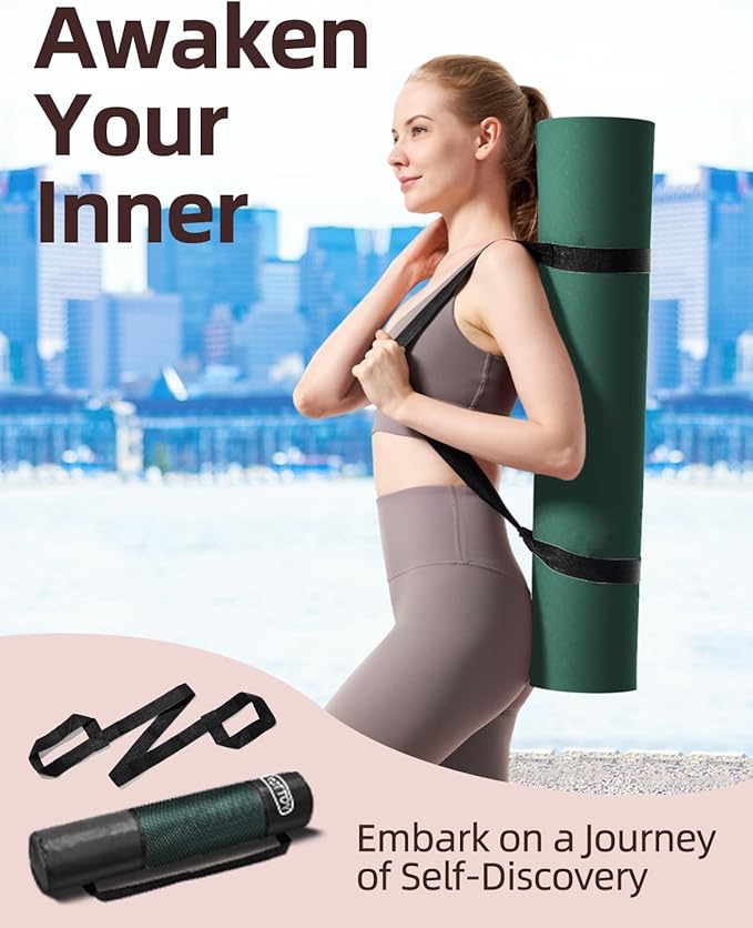 YOTTOY Yoga Mat, 72"x 32"x1/3" Extra Wide Non-Slip Exercise Fitness Yoga Mats,Eco-Friendly TPE Exercise Mats for Women Men Home Workout with Strap Bag