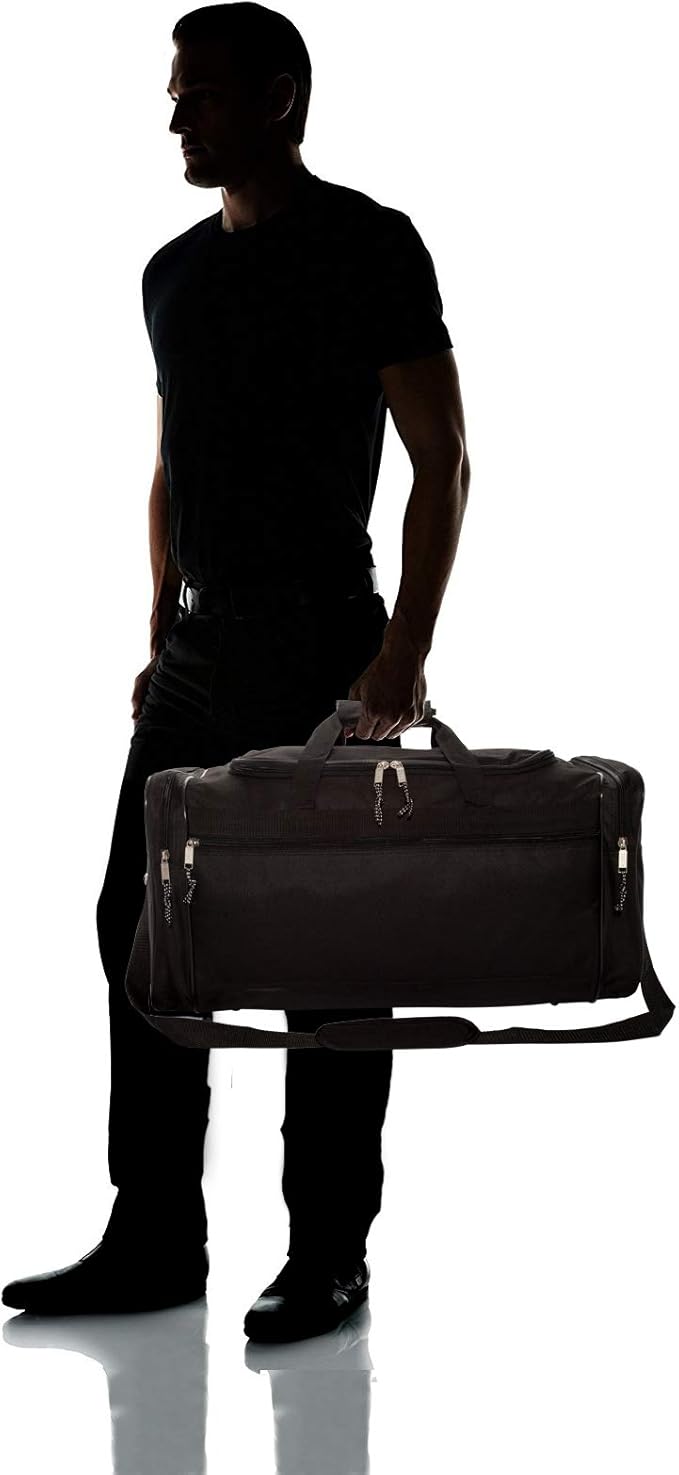 DALIX 25" Extra Large Vacation Travel Duffle Bag (Black, Grey, Navy Blue, Red, Camo)