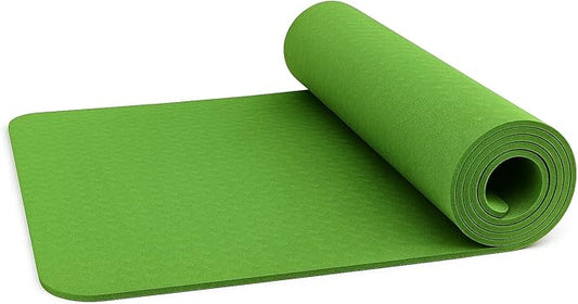 Yoga Mat Extra Thick 6mm Non-Slip Exercise Mat for Women and Men, Eco-Friendly TPE, Lightweight & Durable for Home, Gym, Pilates & Fitness 72" × 24" × 1/4" (~6 mm)