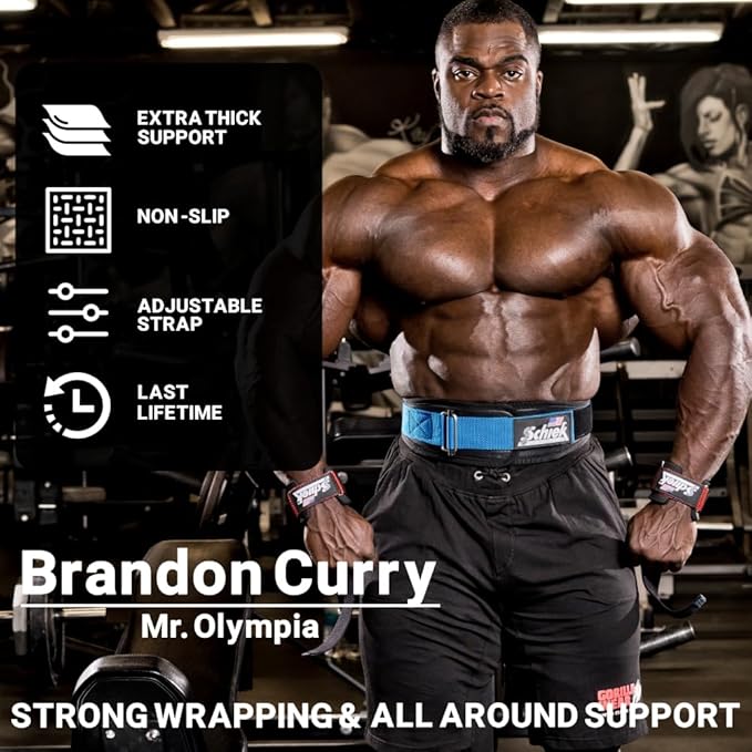 Schiek Sports 1000-PLS Deluxe Power Lifting Wrist Straps - Weight Lifting Wrist Wraps