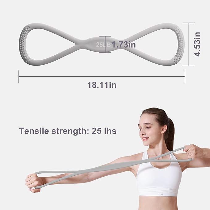 Luminous Resistance Bands, 8 Shaped Exercise Bands, with Handles Band for Arms, Back, Shoulder Stretch, Resistance Bands Women Men, Gift for Yoga Lover/Beginner, Not Break