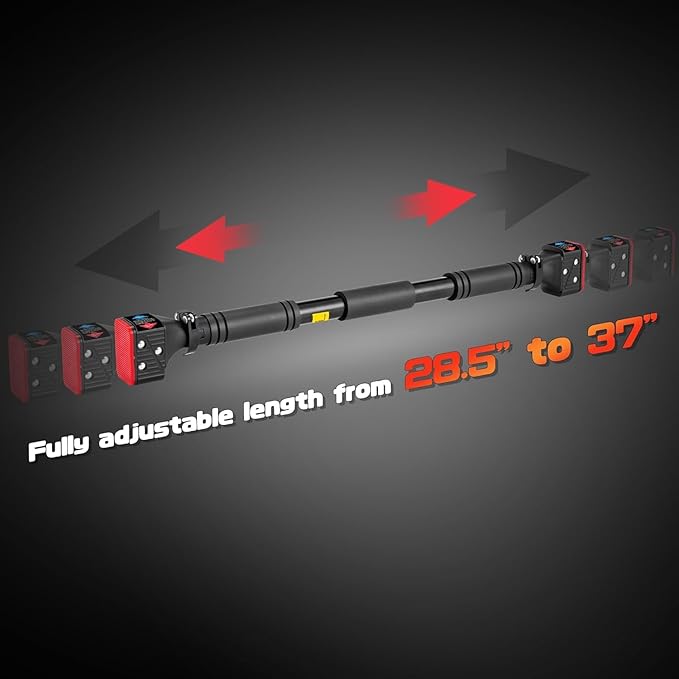 leikefitness Pull-Up Bar For Door Frame Chin Up Bar Upper Body Workout Adjustable Portable Training Pull-Up Bars Bars without Screw - Adjustable Width Locking Mechanism