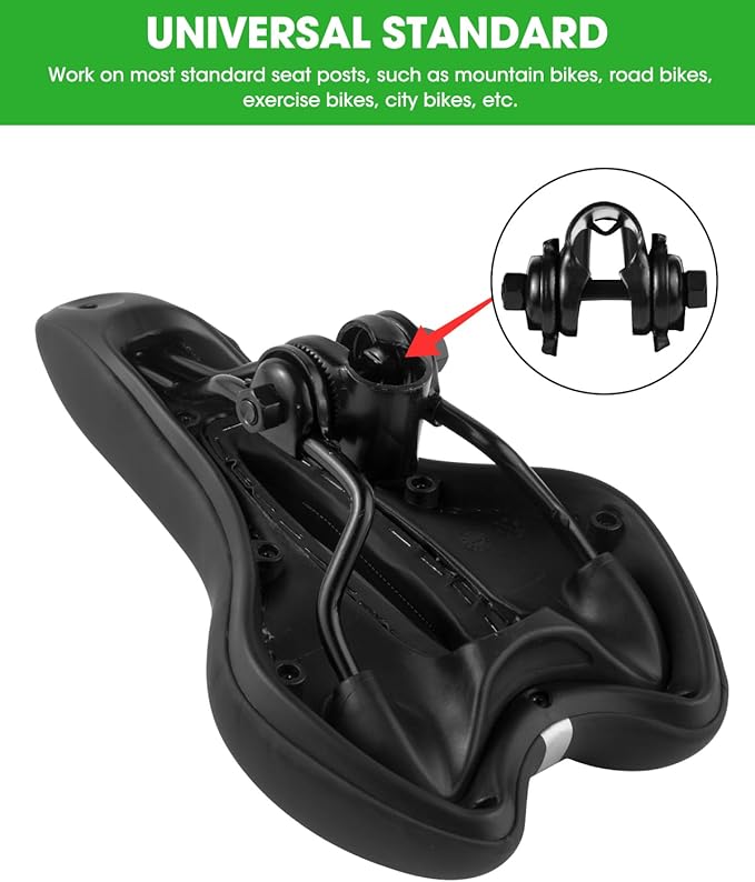 Comfortable Bike Seat for Men & Women, Waterproof Bicycle Seat, Breathable Mountain Bike Saddle, Gel Bicycle Saddle for MTB, BMX, Road Bike, City Bikes, Exercise Bikes