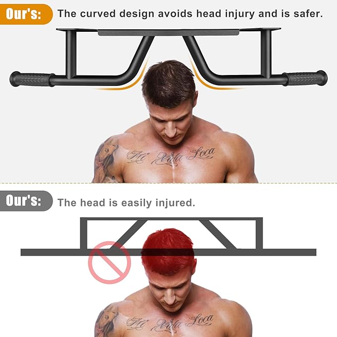 Kipika Pull Up Bar for Doorway Wall Mounted Multi-Grip Strength Bar with Resistance Band Hooks | Heavy-Duty Multifunctional Chin Up Bar for Home Gym Workout | 39-Inch Wide 600 Lbs Capacity