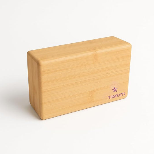 Yogikuti Bamboo Yoga Block-Premium Wooden Support Block for Iyengar Yoga, Non-Slip, Eco-Friendly, Durable Yoga Prop for Home & Studio Use