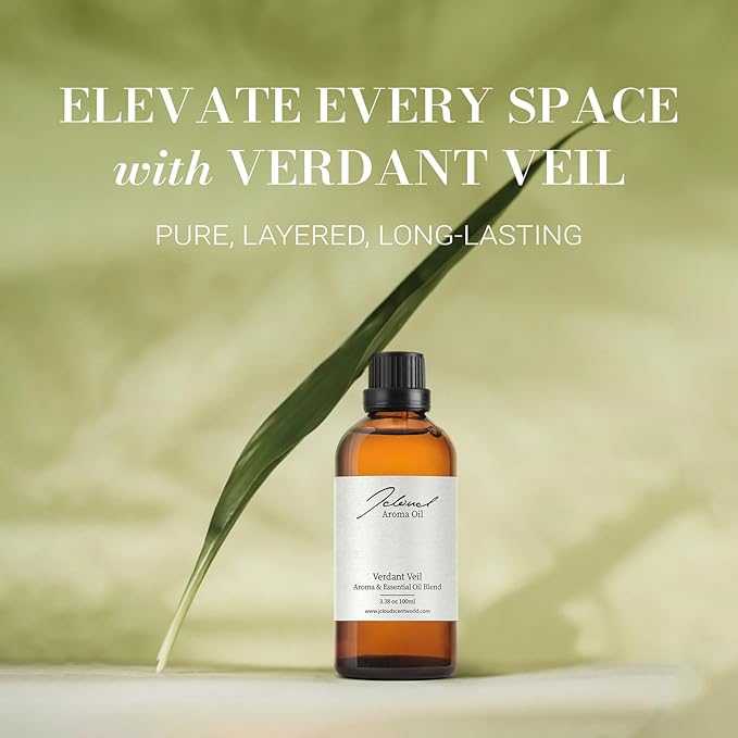 JCLOUD Verdant Veil Hotel Diffuser Oil, Luxury Diffuser Oils Scents for Home, Natural Essential Oils for Cold-Air & Ultrasonic Diffuser Aromatherapy, Long Lasting Home Fragrance – 3.38 Fl Oz, 100mL