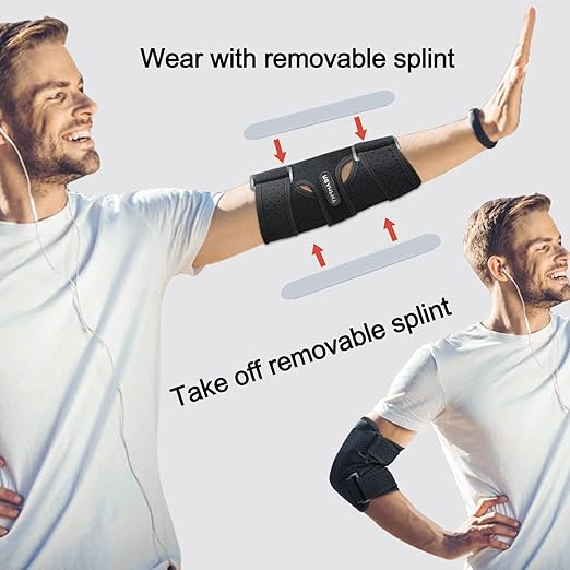 Reamphy Elbow Brace,Comfortable Night Elbow Sleep Support,Elbow Splint, Adjustable Stabilizer Splints, Cubital Tunnel Syndrome,Tendonitis,Ulnar Nerve,Tennis,Fits for Men and Women(Fits Most)