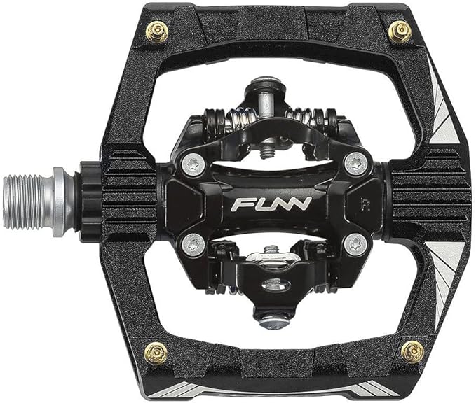 Funn Ripper Mountain Bike Clipless Pedals, Rocker Clip/Spring-Loaded Clip-in Mechanism, Compatible with SPD Cleats, 9/16" CrMo Axle Bicycle Pedals for MTB/Gravel Cycling