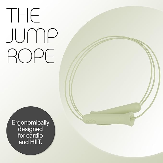 Bala Weighted Jump Rope for Women & Men - Adjustable & Replaceable Jumping Rope for Adults - Workout Jump Rope Ergonomically Designed for Cardio & HIIT - Skipping Rope with Silicone Handles