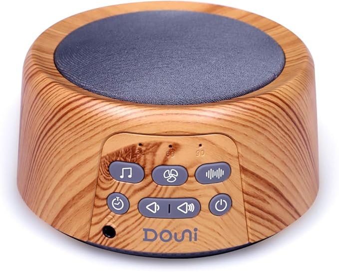 Douni Sleep Sound Machine - White Noise Machine with 24 Non-Looping Soothing Sounds for Sleeping & Relaxation, Timer Settings,Sleep Therapy for Families, Home,Office,Travel.Wood Grain.