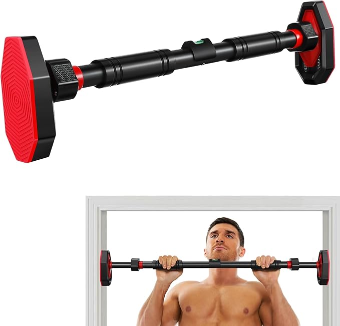 Pull Up Bar for Doorway, Adjustable Pull Up Bar, 25.5“-39.4” Telescopic Upper Body Strength Training System with Locking, Max 440lbs Steel Portable Door Frame Pullups BAR for Home, Gym