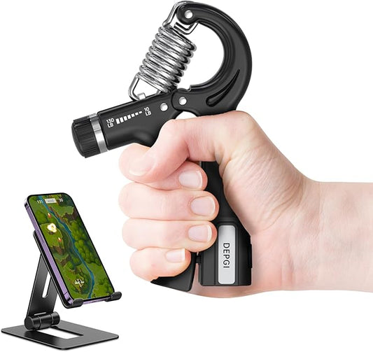 DEPGI Smart Grip Strength Trainer with App, Digital Hand Gripper with 10-130LB Resistance for Muscle Building & Injury Recovery（2 Pack)