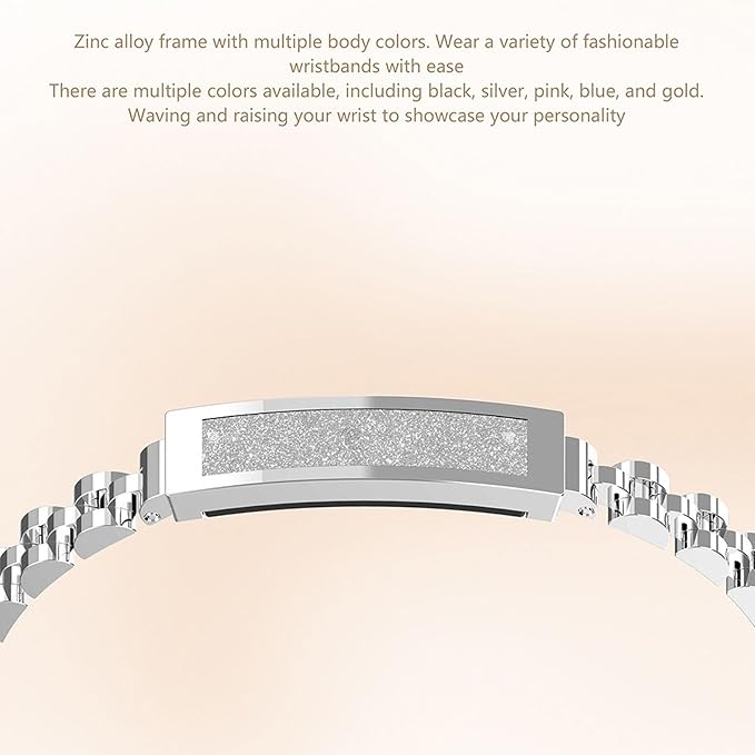 Smart Health Wristband, Zinc Alloy Bluetooth IP68 Health Fitness Tracker Screenless Smart Bracelet Step Counter for Sleep Sports Tracking