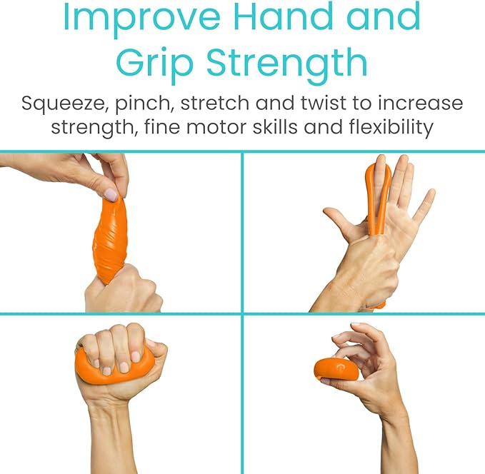 Vive Therapy Putty For Adults, For Hand Therapy (2 Pack) - Occupational Sensory Stress Relief Tools - for Physical Exercise, Finger Pain, Grip Strength, Rehab, Arthritis, Forearms, Fidgeting, Motor Skills