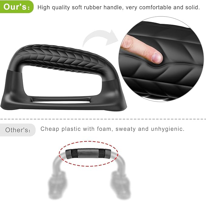 SELEWARE Push Up Bars Pushup Stands Handstand Bars, Soft Rubber Handle Provide Comfy Grip, Fit for Calisthenics, Fitness, Floor strength training, Stable and Sturdy Construction Support 500 lbs