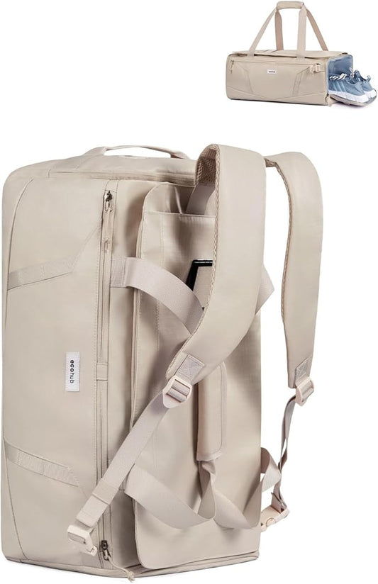 ECOHUB 40L Gym Bag for Women Men Water Resistant Sports Duffle Bag with Shoes Compartment& Wet Pocket, Travel Weekender Camping Backpack