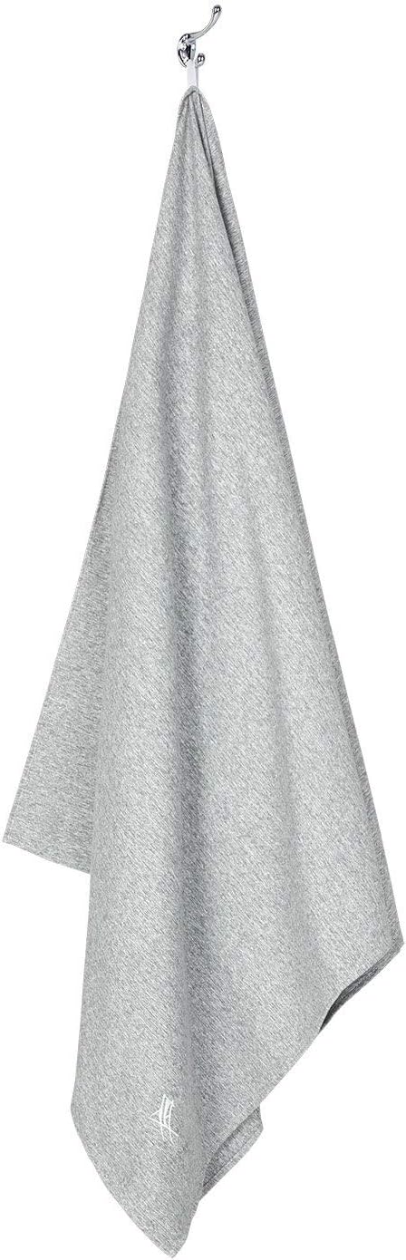 Dock & Bay Beach Towel - Quick Dry, Sand Free - Compact, Lightweight - 100% Recycled - Includes Bag - Essential - Mountain Grey - Large (160x90cm, 63x35)