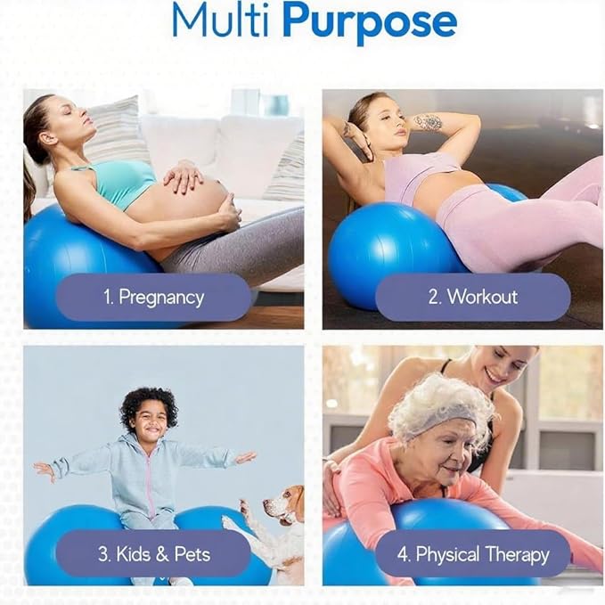 Exercise Stability Peanut Yoga Ball with Pump, Ball Plug，Used for Kids Adults, Gym, Birthing for Pregnancy