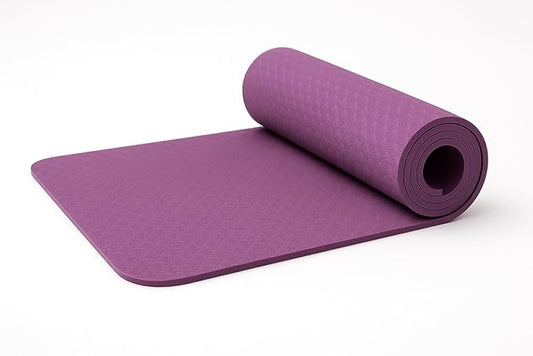 Yoga Mat Extra Thick 6mm Non-Slip Exercise Mat for Women and Men, Eco-Friendly TPE, Lightweight & Durable for Home, Gym, Pilates & Fitness 72" × 24" × 1/4" (~6 mm)
