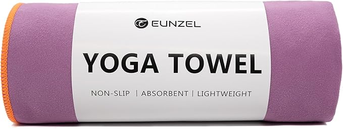 Eunzel Hot Yoga Towel Non-Slip Yoga Mat Towel Ultra-Absorbent Microfiber Towel for Hot Yoga, Pilates，Bikram and Workout 26.5"x 72"