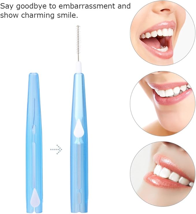 Interdental Slim Brush Anself 60Pcs Dental Floss Picks Refill Inter-Dental Brush Teeth Stick Toothpick Flosser for Oral Deep Clean Health Care