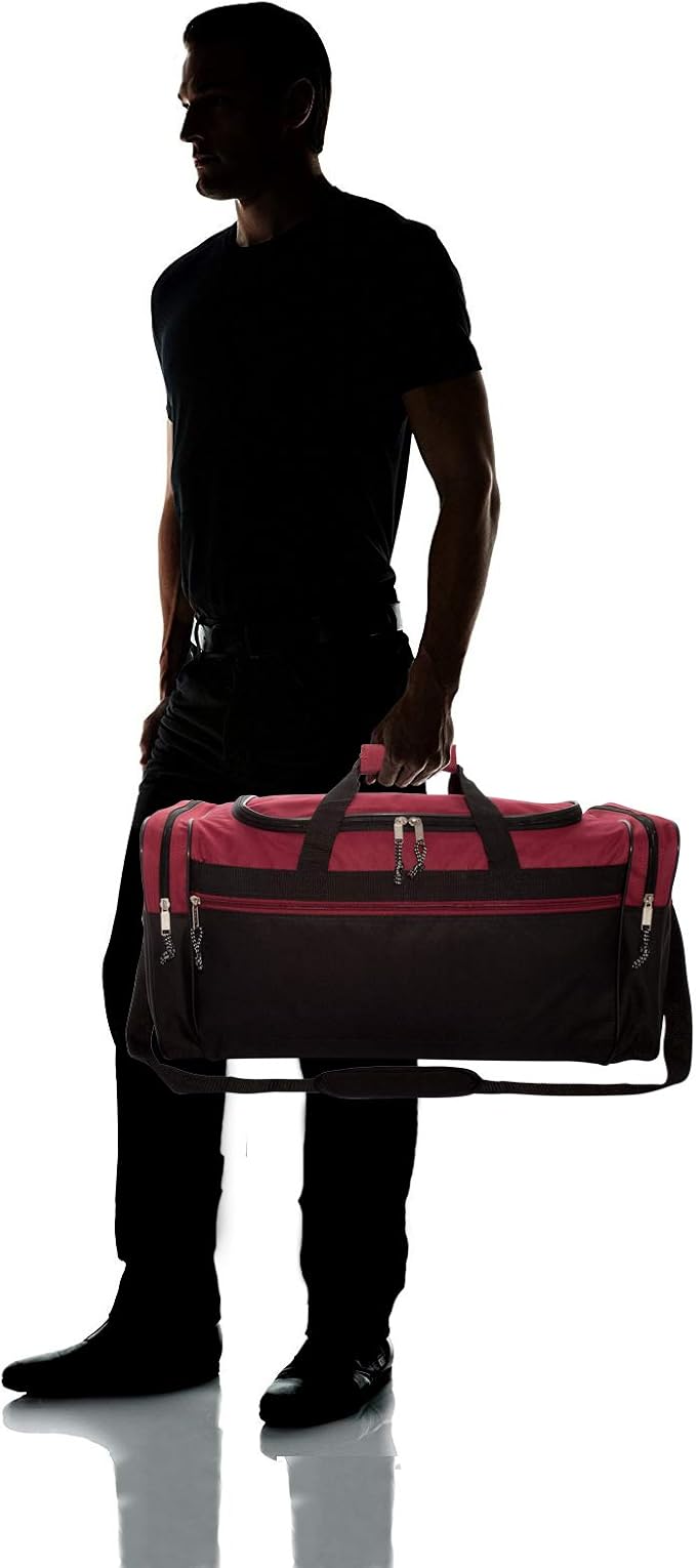 DALIX 25" Extra Large Vacation Travel Duffle Bag (Black, Grey, Navy Blue, Red, Camo)