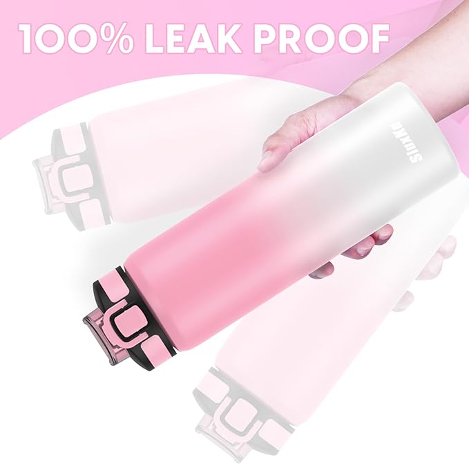 18/8 Stainless Steel Water Bottle with Straw, 24oz Insulated Vacuum Drinking Bottle BPA Free, Perfect for Hot or Cold Drinks, 24oz LeakProof Insulated Water Bottle, for Camping, Gym, Work